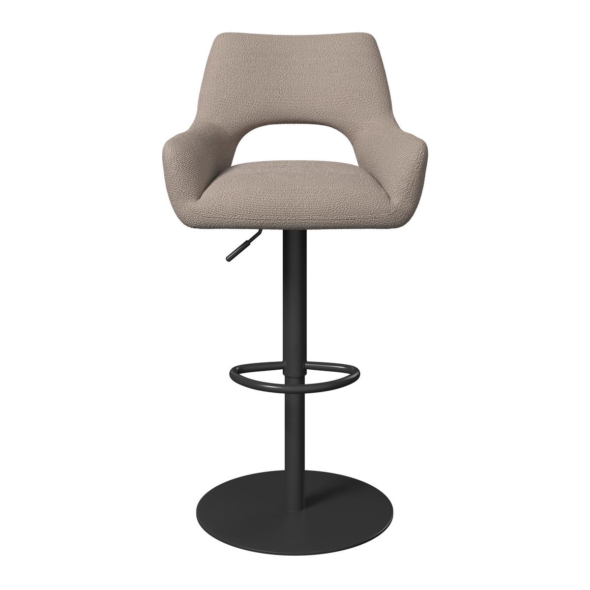 Barová stolička Tami, krémová - čierna/krémová, Modern, kov/drevo (46/82-102/51cm) - Bessagi Home