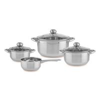 Kochtopfset Agnesa 7-teilig. Set aus Edelstahl - Klar/Edelstahlfarben, MODERN, Glas/Metall - Luca Bessoni