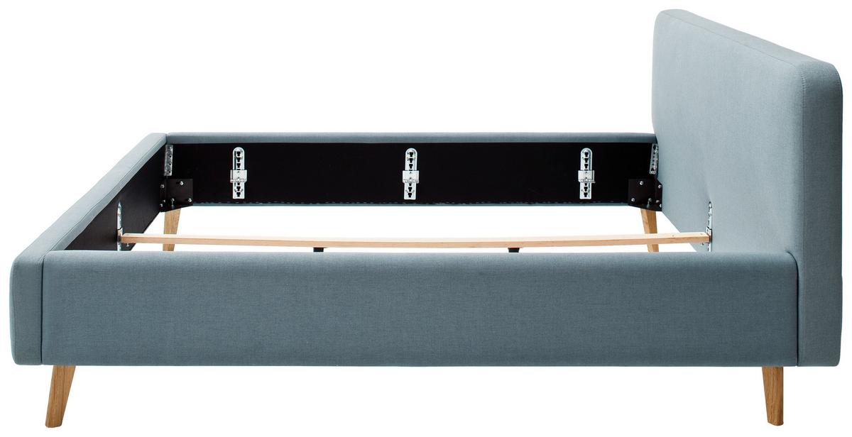 Polsterbett 140x200 cm Mattis Hellblau - Eichefarben/Hellblau, Design, Textil (140/200cm) - Livetastic