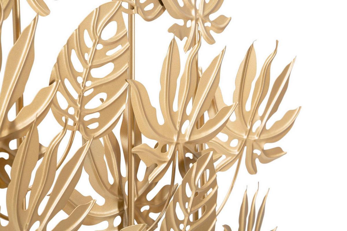 Skulptur Palmenblätter Goldfarben, B: 56 Cm - Goldfarben, Basics, Holzwerkstoff/Metall (56/57.5/10cm)