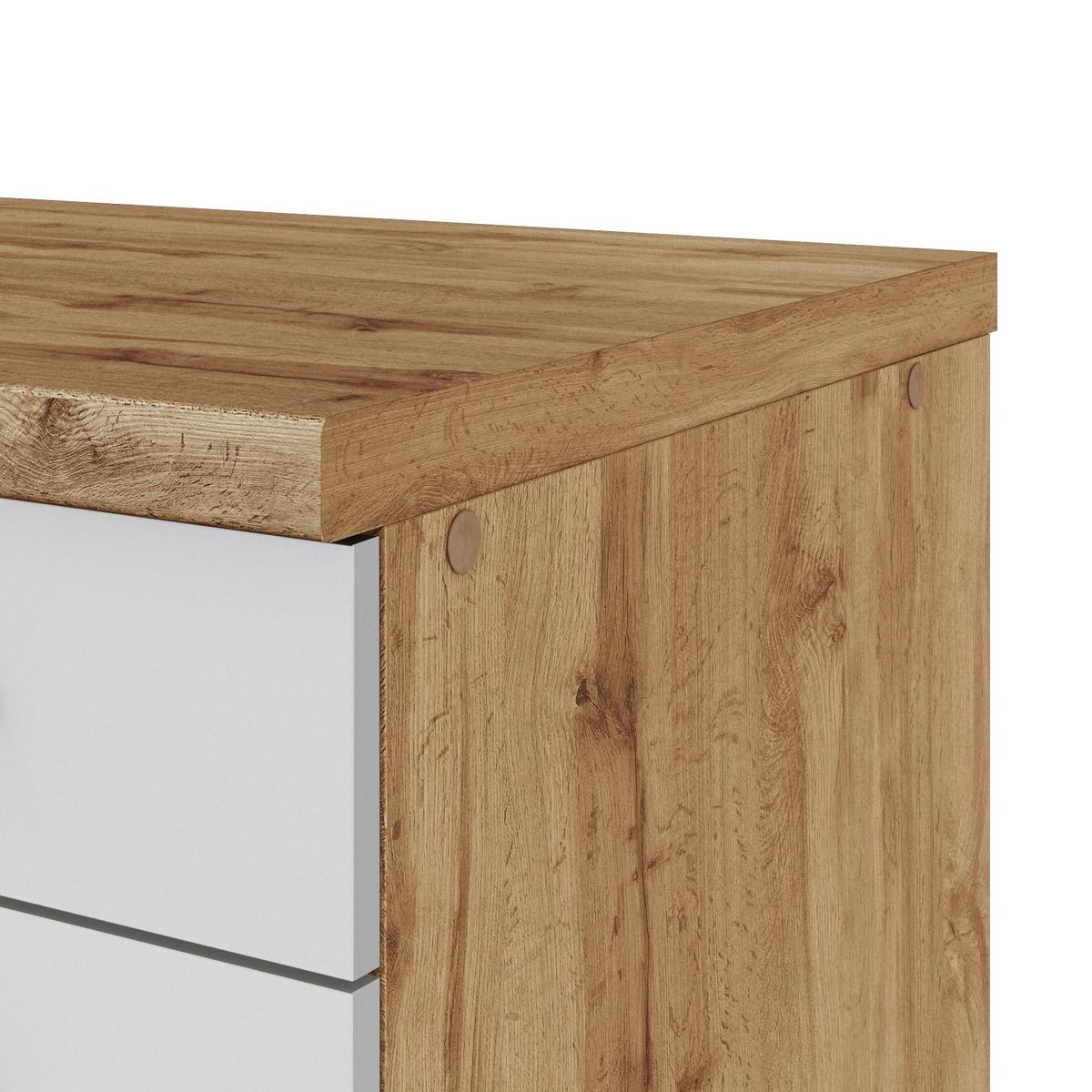 Küchenunterschrank B: 50 Cm Weiß/eiche Dekor Mit Lade - Eiche Wotan/Weiß, MODERN, Holzwerkstoff (50/85/60cm) - Held