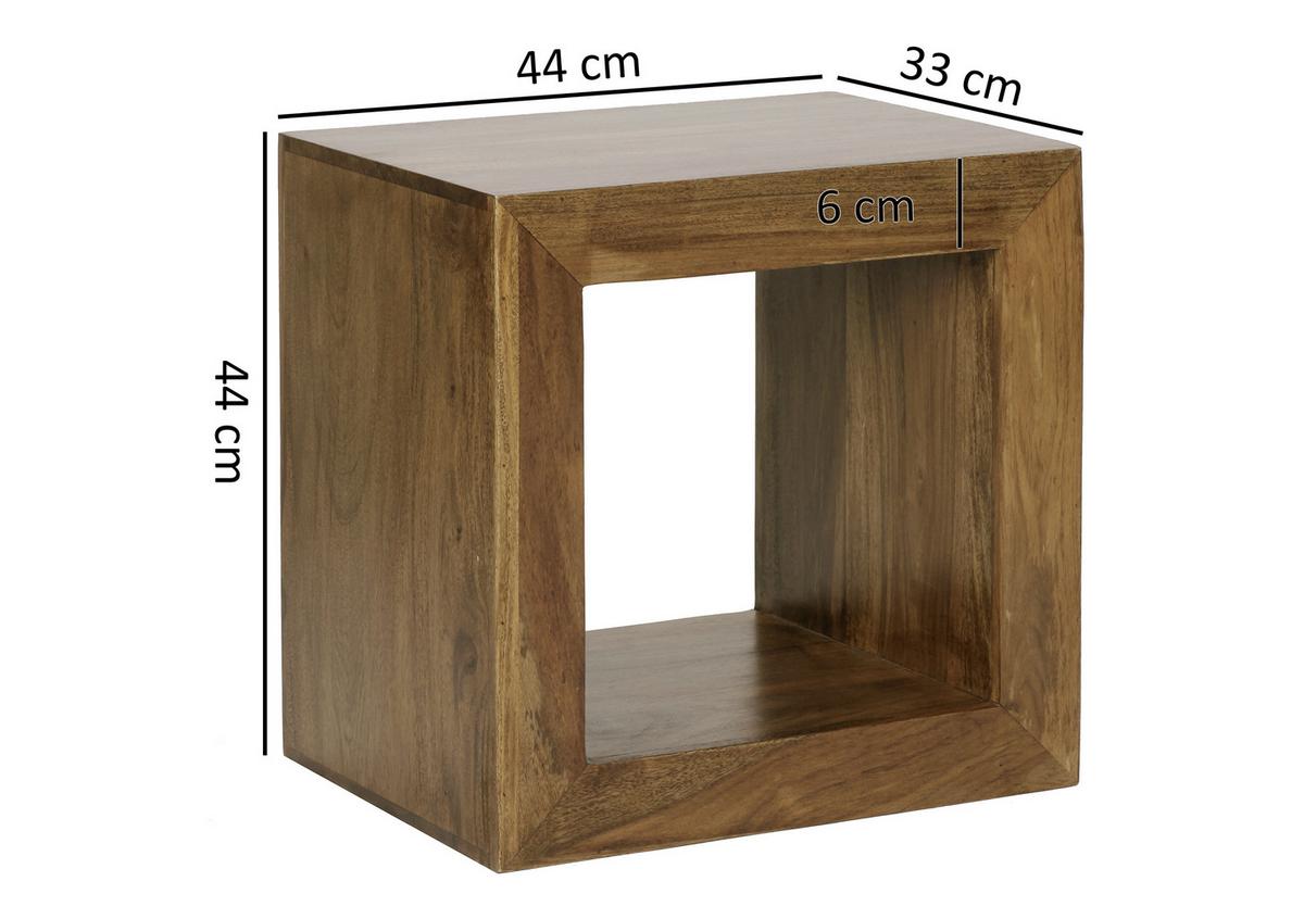 Příruční stolek Mumbai masiv - barvy sheesham, Design, dřevo (44/33/44cm) - MID.YOU