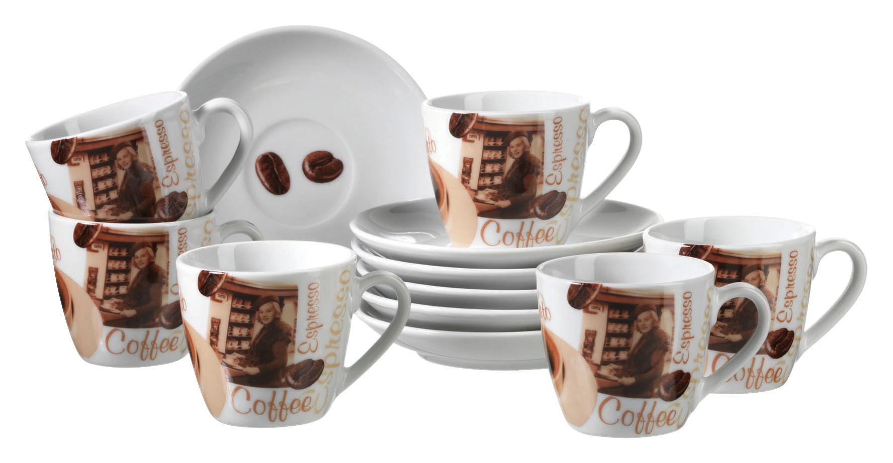 Weiß jeweils 24 200ml Set mit stapelbaren Tassen /& Untertassen