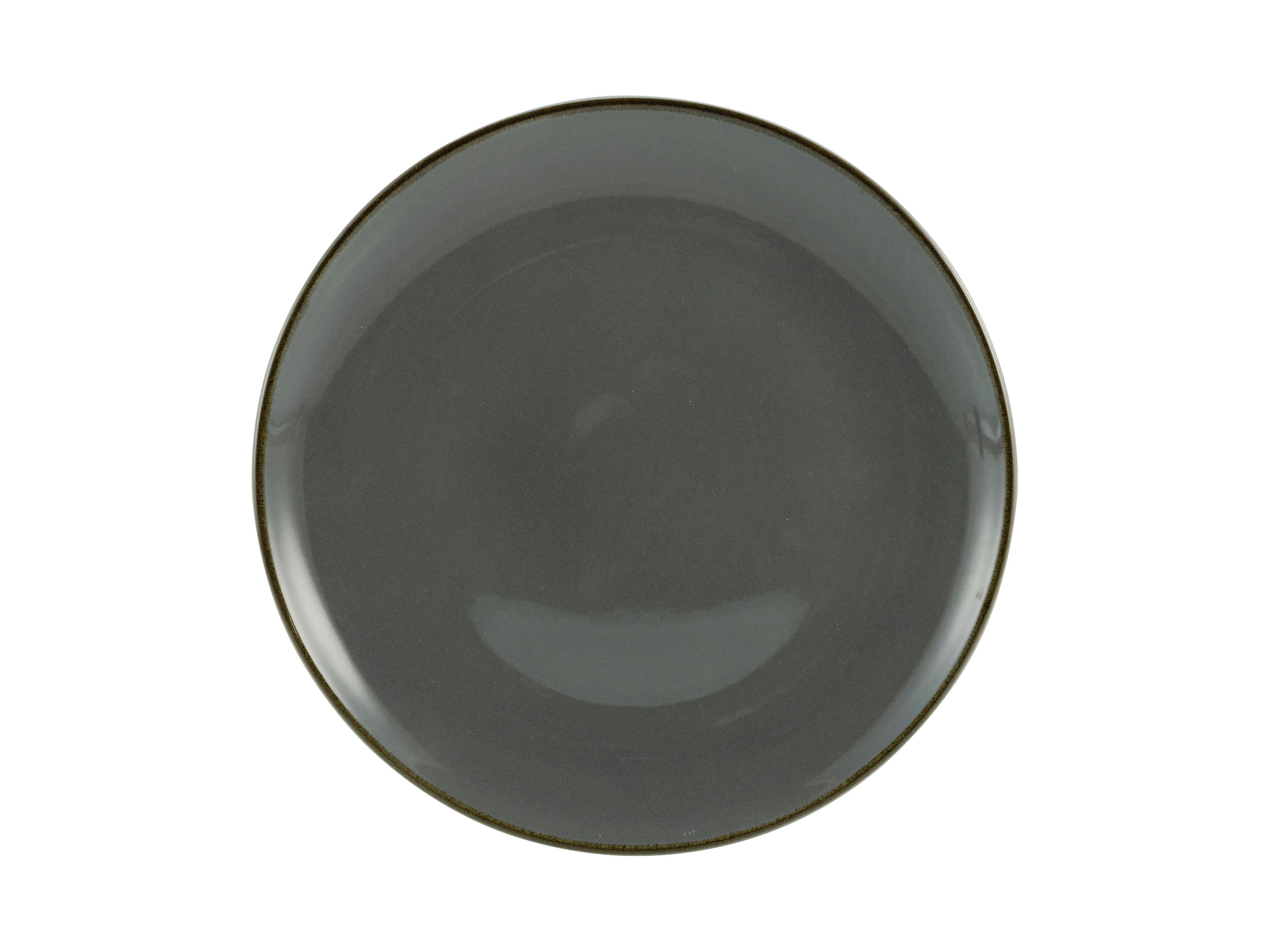 Dezertný Tanier Linen, Ø: 22cm - antracitová, keramika (22/22/2,5cm) - Premium Living