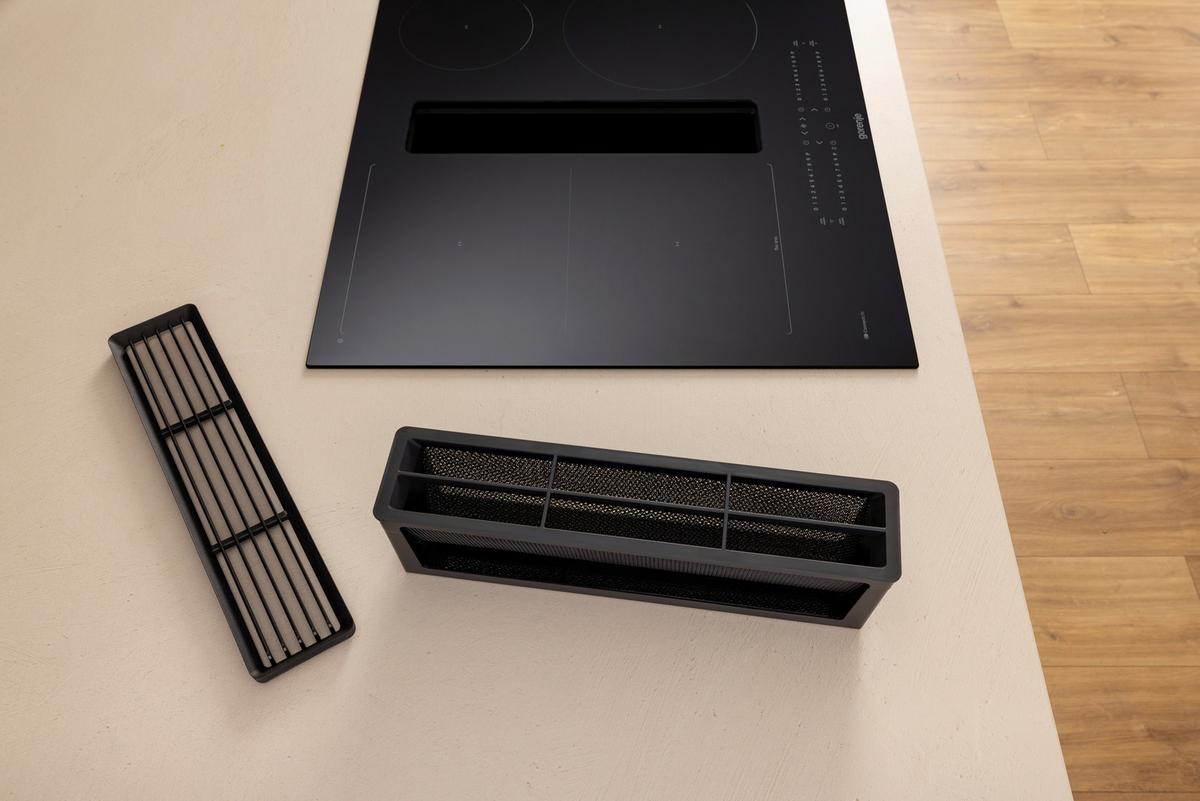 Kochfeld-dunstabzug-kombi Geh6432bscwf - Schwarz Hochglanz, MODERN, Glas (60/23,3/52cm) - Gorenje