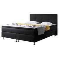 Boxspringbett Dallas-F - Silberfarben/Schwarz, KONVENTIONELL, Textil (180/200cm) - MID.YOU