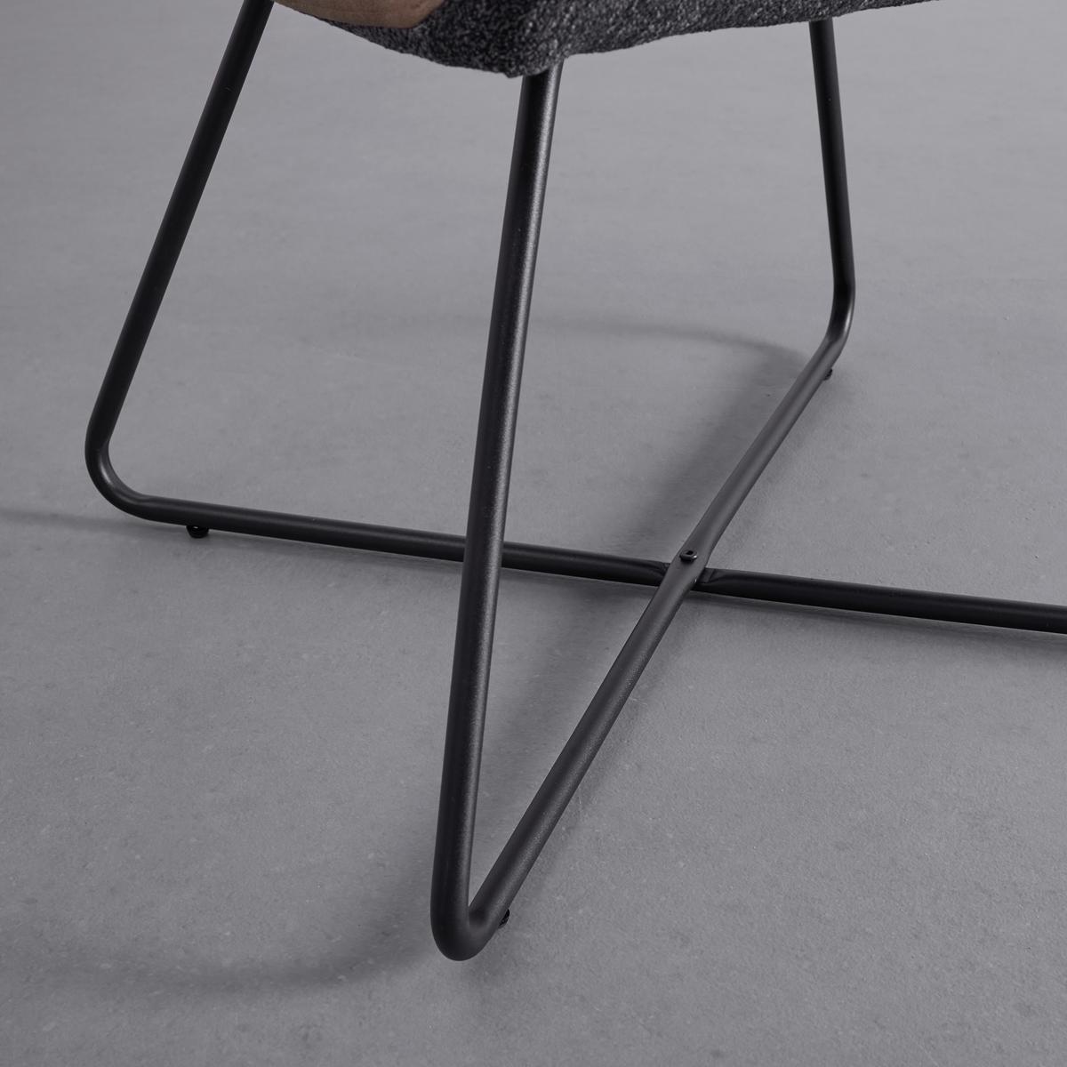 Stolička LIYA sivá a hnedá - svetlohnedá/čierna, Modern, kov/drevo (63/90/65cm) - Bessagi Home