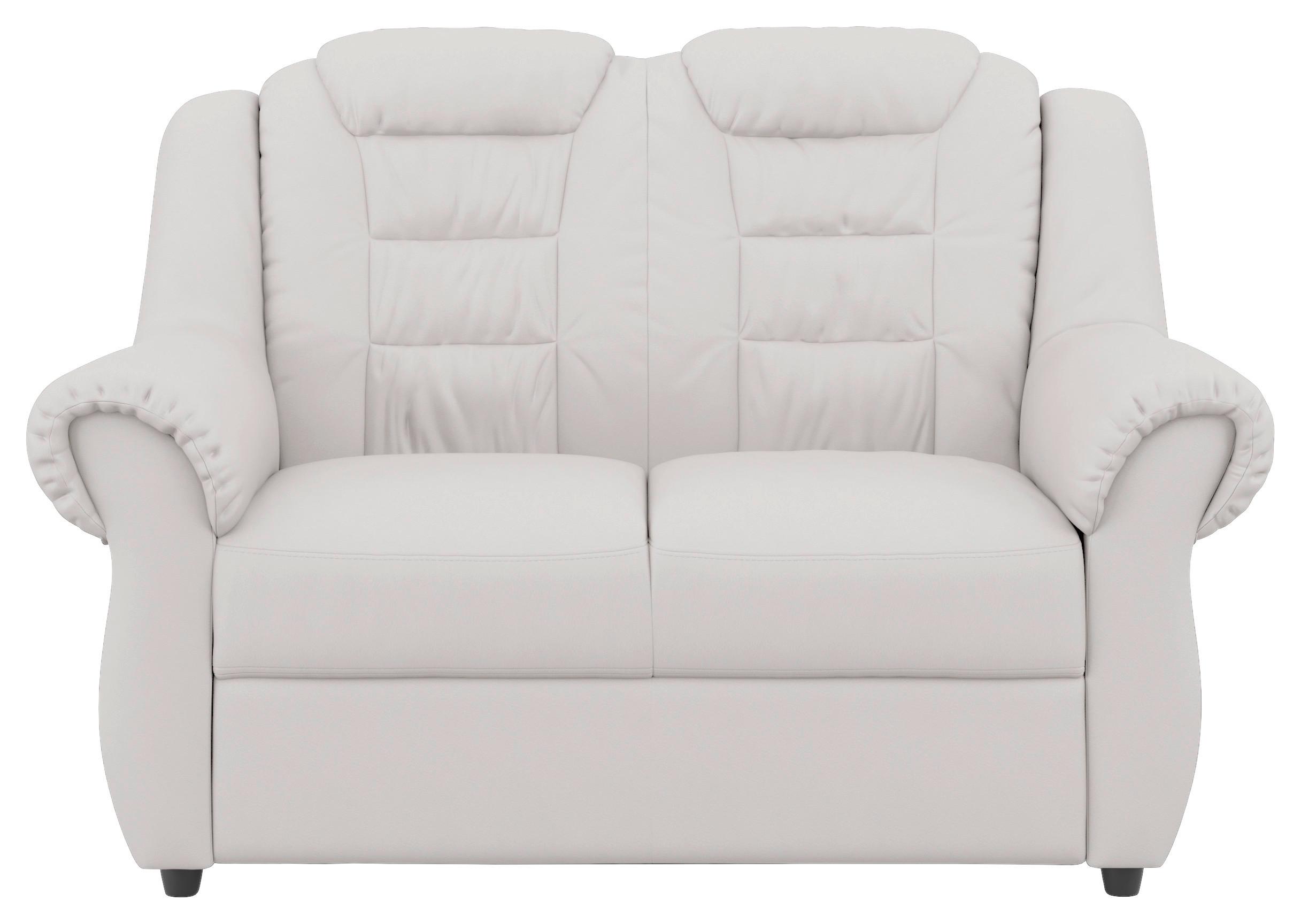 2-Sitzer-Sofa Boston Weiß Lederlook - Schwarz/Weiß, KONVENTIONELL, Textil (145/102/101cm) - Livetastic