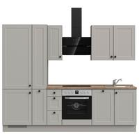 Kuchynská linka 270 cm, kamenná sivá supermatná - čierna/sivá, Modern, kov/kompozitné drevo (270cm) - Nobilia