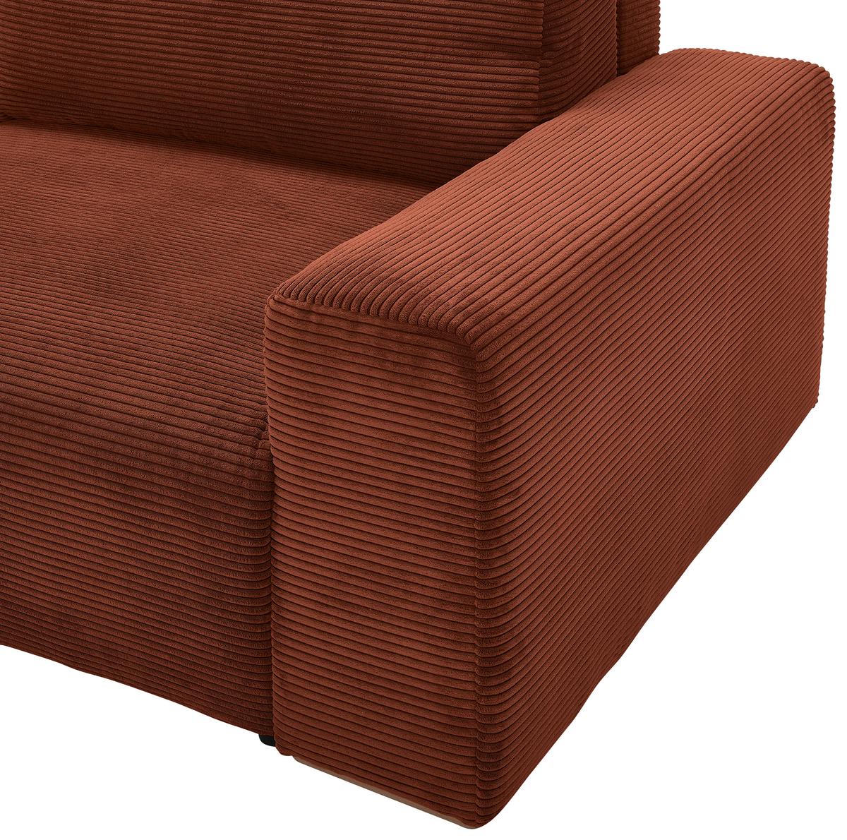 Schlafsofa Vouge Kupferfarben Bettkasten, B: 255 Cm - Buchefarben/Schwarz, KONVENTIONELL, Textil (255/86/123cm) - Livetastic