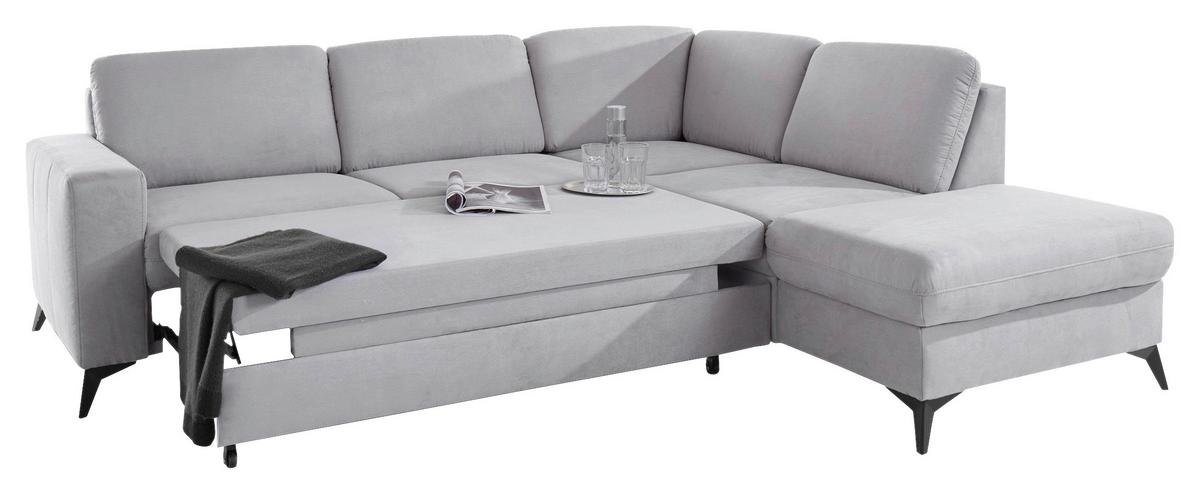 SEDACÍ SOUPRAVA LOLLAND - černá/světle šedá, Moderní, kov/textil (249/212cm)