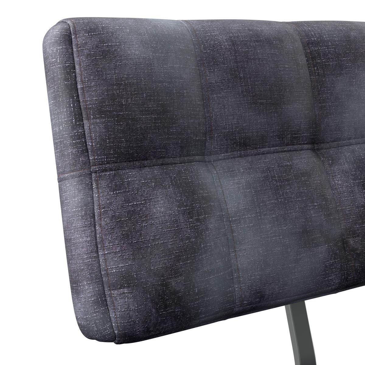 Sitzbank Mit Lehne Webstoff Anthrazit Donna B:140cm - Anthrazit/Schwarz, MODERN, Textil/Metall (140/93/61cm)