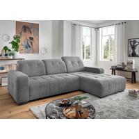 Ecksofa Vicari Dunkelgrau S: 185x292cm - Dunkelgrau/Schwarz, MODERN, Textil (185/292cm) - Livetastic