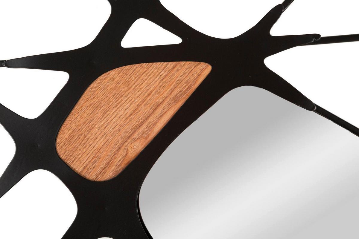 Wanddeko Absy Naturfarben, Schwarz B: 114 cm - Schwarz/Naturfarben, Basics, Holzwerkstoff/Metall (114/80/2cm)