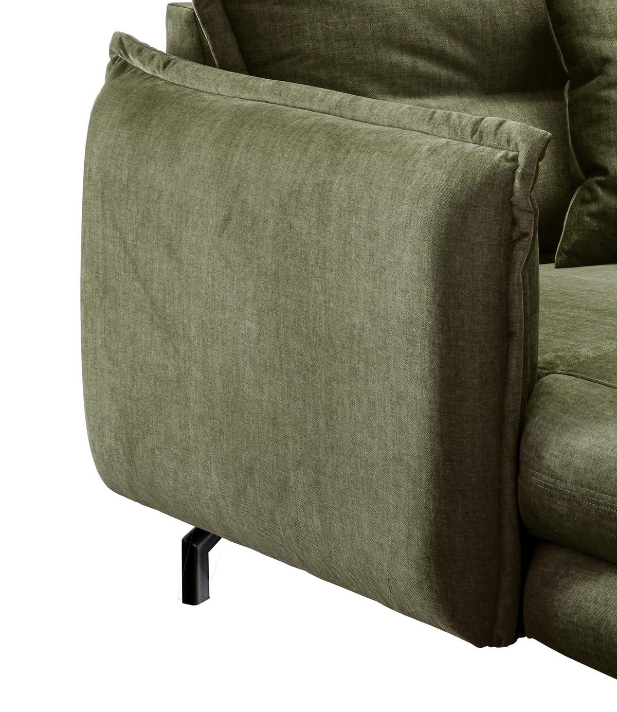 Polstersessel mit Armlehnen Lava Stoffbezug Grün - Schwarz/Grün, MODERN, Textil (111/101/167cm) - Livetastic