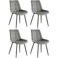 STUHL-SET LENNY - Schwarz/Grau, LIFESTYLE, Holz/Textil (54/88/60cm) - Livetastic