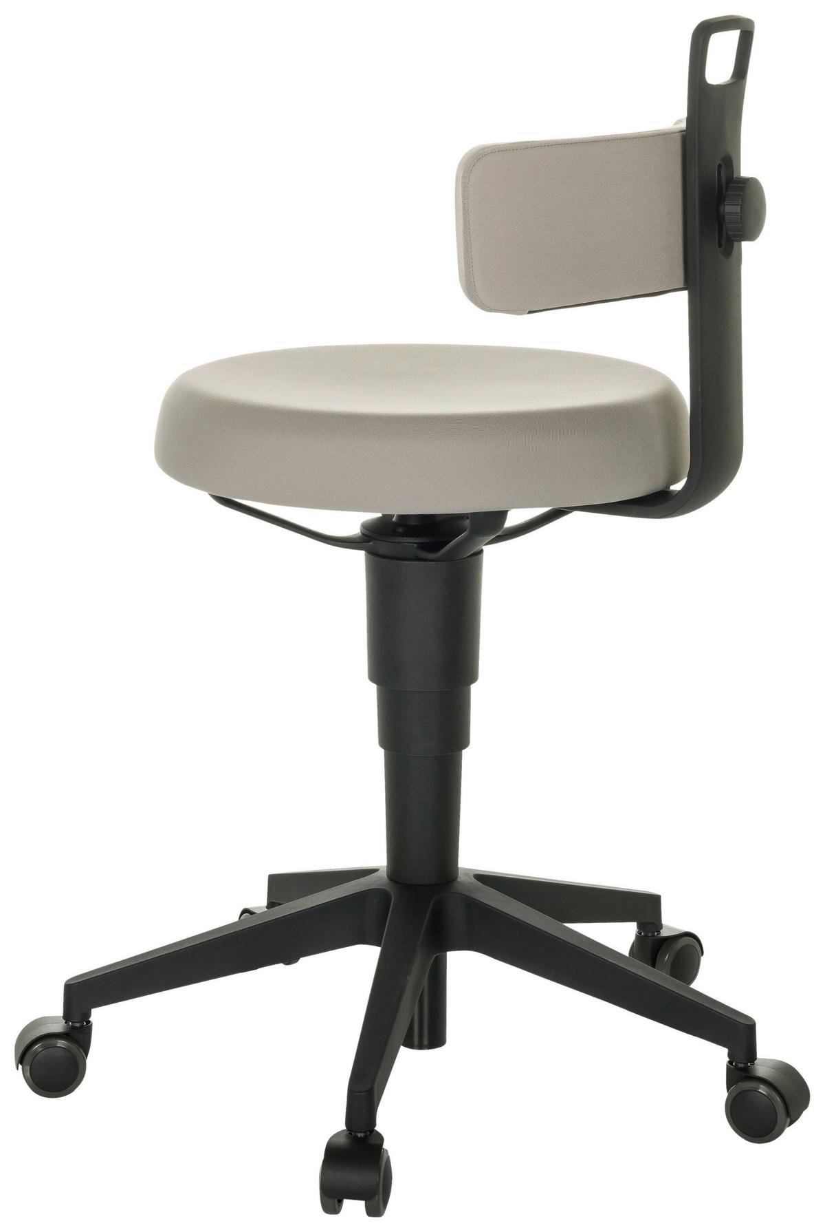 Bürohocker Top Work Flex - Schwarz/Grau, Basics, Kunststoff/Textil (40/74-86/46cm) - MID.YOU