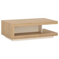 Couchtisch Lyon Hell Weiß/Eichefarben B: 105,6 cm - Eichefarben/Weiß, Trend, Holzwerkstoff (105,6/37,2/68,1cm)