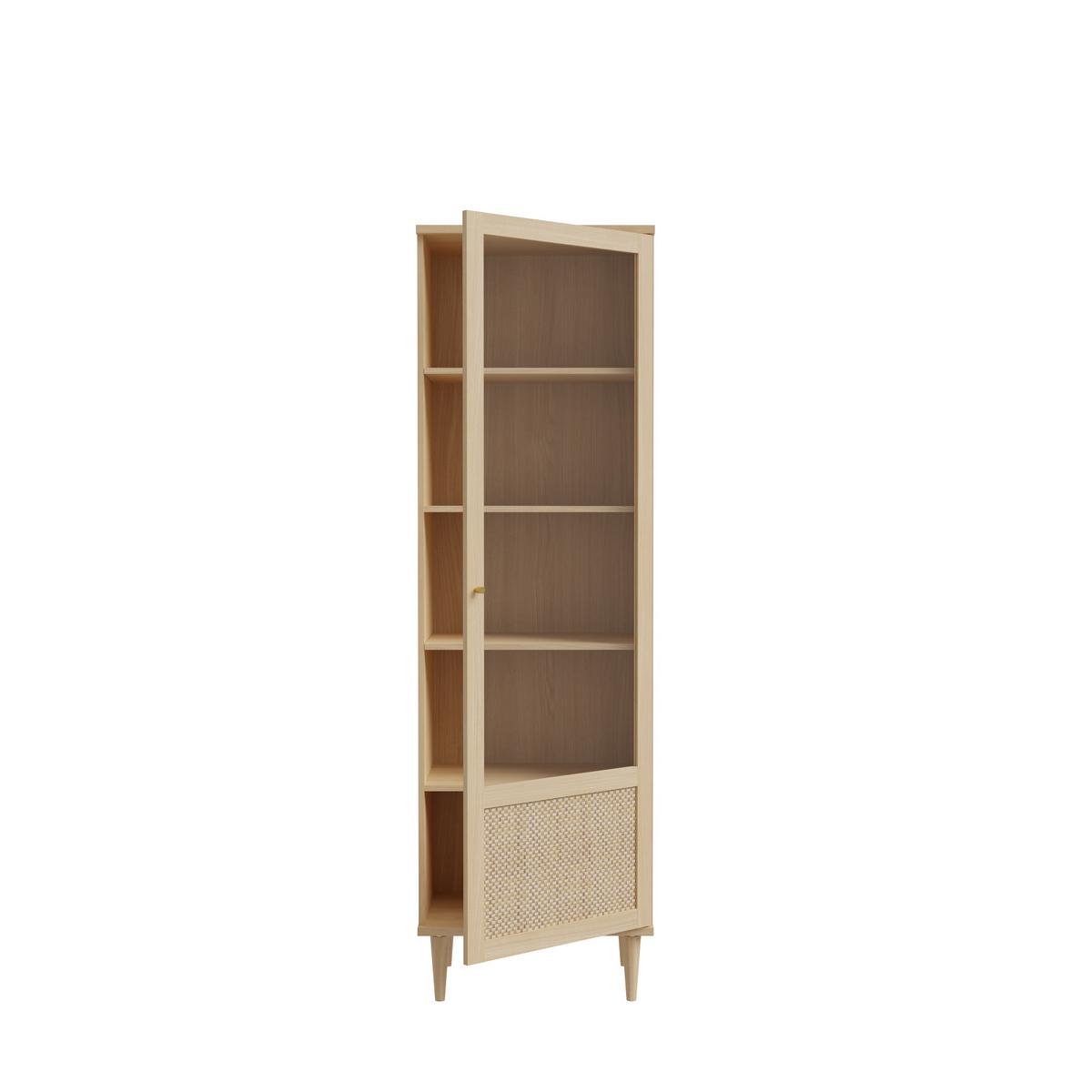 Vitrína CALASETTA š: 60 cm - zlatá/farba duba, Natur, kov/kompozitné drevo (60,4/198,5/41,4cm)