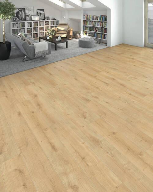 Laminatboden La Eiche Siena Puro Str. Matt - Hellbraun, Basics, Holzwerkstoff (19.3/128.2cm) - Living by HARO
