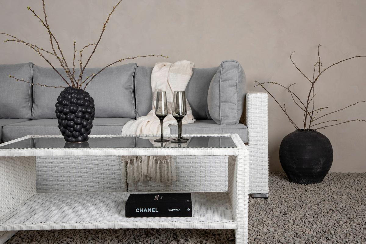 Loungegarnitur Amazon - Hellgrau, KONVENTIONELL, Kunststoff (87/249cm) - Gardenson