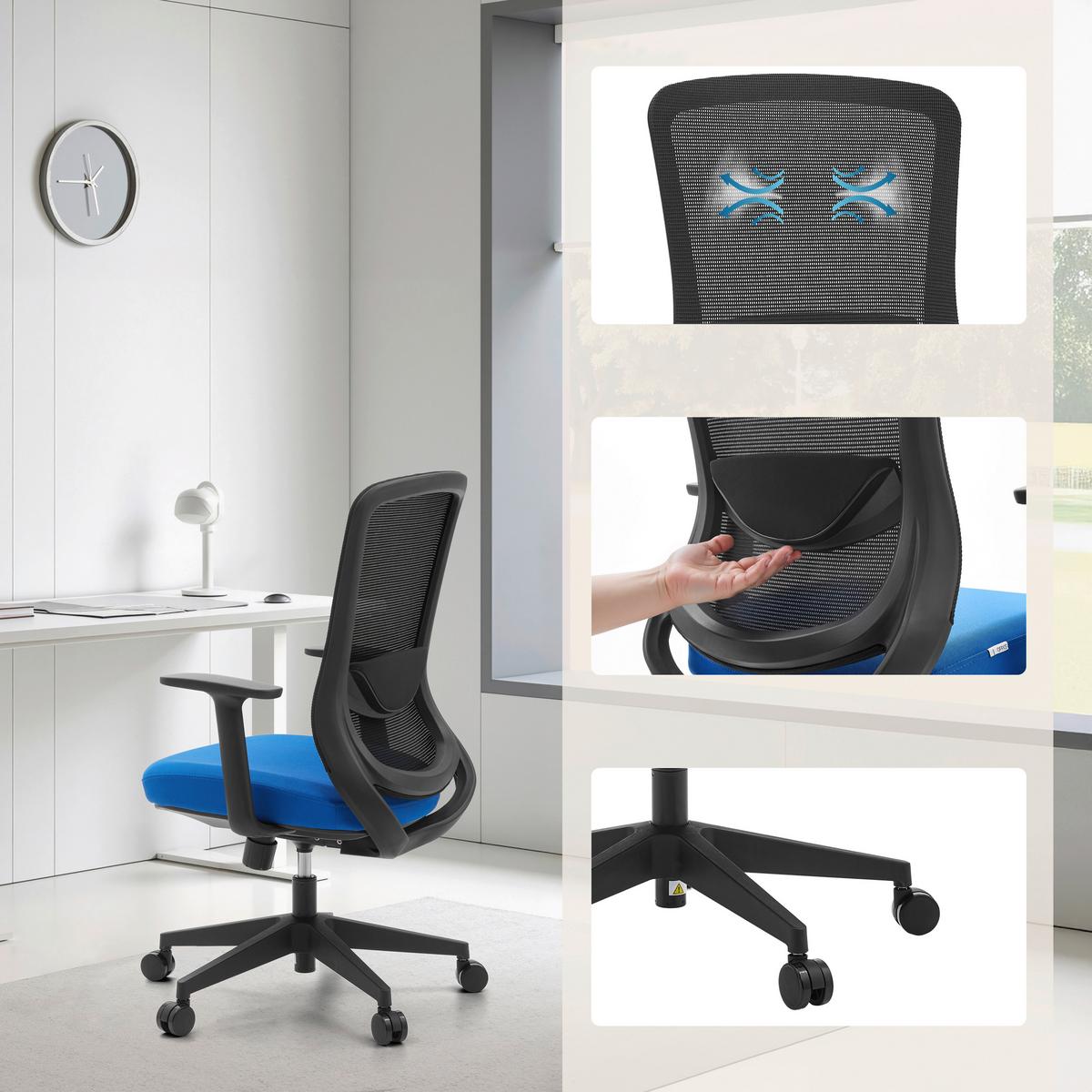 DREHSTUHL Sedito Blau/Schwarz B: 70cm - Blau/Schwarz, MODERN, Kunststoff/Textil (70/112/61cm) - MID.YOU