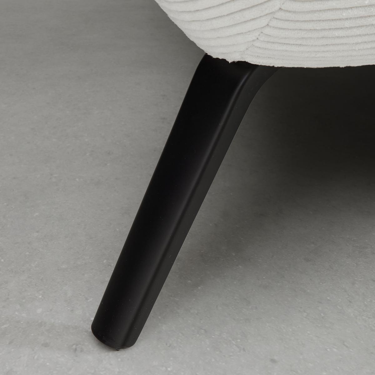 Rohová sedačka SEATTLE, levá, bílý manšestr, bez polštářů - bílá/černá, Moderní, kov/kompozitní dřevo (196/301cm) - Premium Living