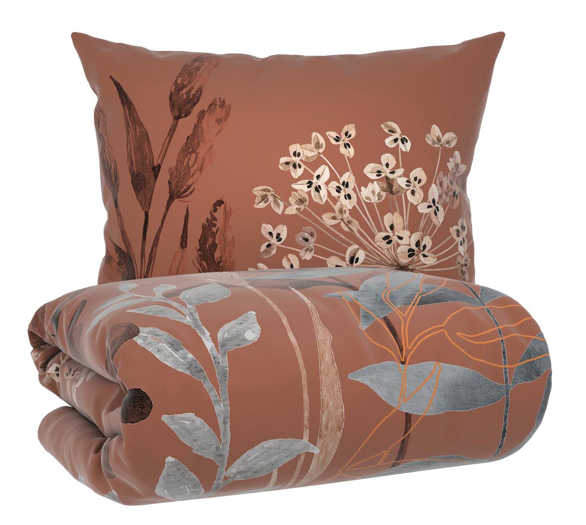 POSTEĽNÁ BIELIZEŇ Leavi, ca. 70x90/140x200 cm - mokka, Modern, textil (140/200cm) - Mömax