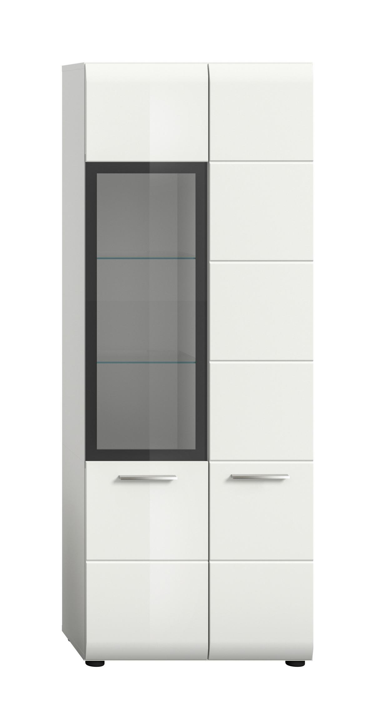 Sideboard Ice Weiß/weiß Hochglanz B: 60 Cm - Weiß Hochglanz/Schwarz, Design, Glas/Holzwerkstoff (60/160/34cm) - Livetastic