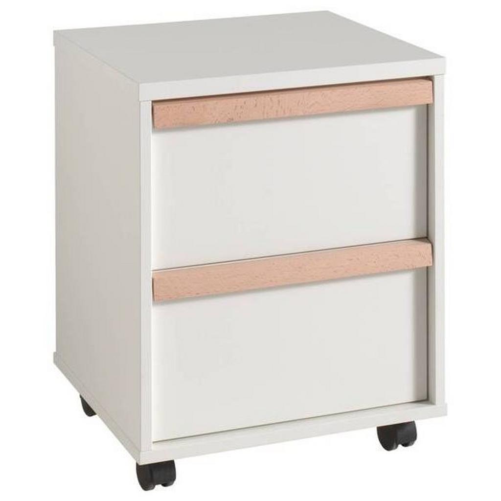 Rollcontainer London Weiß Bht: 48,1x60x44 Cm, 2 Laden