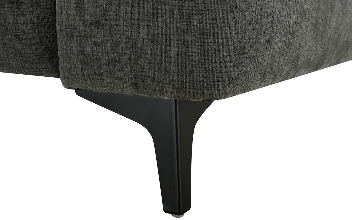 Ecksofa mit Relaxfunktion Chandler - Dunkelgrau/Schwarz, MODERN, Textil (165/246cm) - MID.YOU