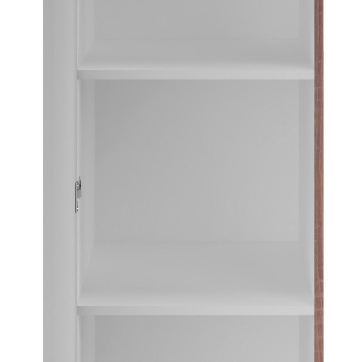 Geschirrschrank Samoa B: 50 cm Weiß/Eiche Dekor 3 Böden - Weiß/Sonoma Eiche, KONVENTIONELL, Holzwerkstoff (50/200cm)