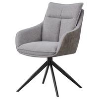 Armlehnstuhl Emilia II Webstoff braun, B: 60cm - Schwarz/Braun, MODERN, Holz/Textil (60/88/65cm)