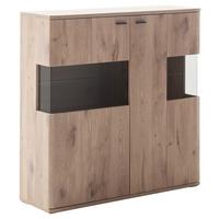 Highboard Prato Eichefarben B: 119 cm - Eichefarben, Design, Glas/Holzwerkstoff (119/120/37cm) - MID.YOU