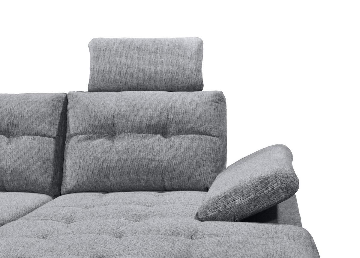 Wohnlandschaft Durban Mit Bettfunktion Grau - Schwarz/Grau, KONVENTIONELL, Textil (218/324/170cm) - MID.YOU