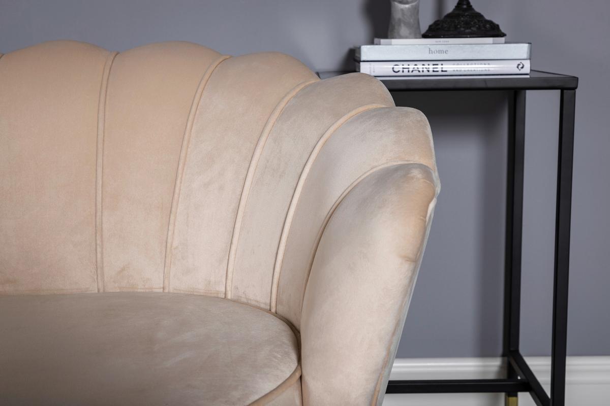 2-sitzer-sofa Calais - Beige/Schwarz, Design, Textil/Metall (180/78.5/78cm) - Livetastic
