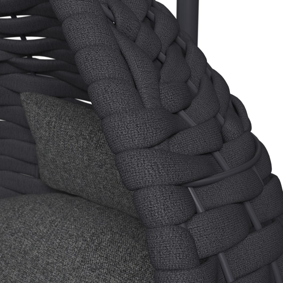 ZÁVESNÉ KRESLO SASA - tmavosivá, Modern, kov/textil (115/200/118cm) - Bessagi Garden