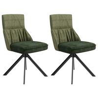 Stuhl-set California - Dunkelgrün/Schwarz, MODERN, Textil/Metall (50/89/56cm) - MID.YOU