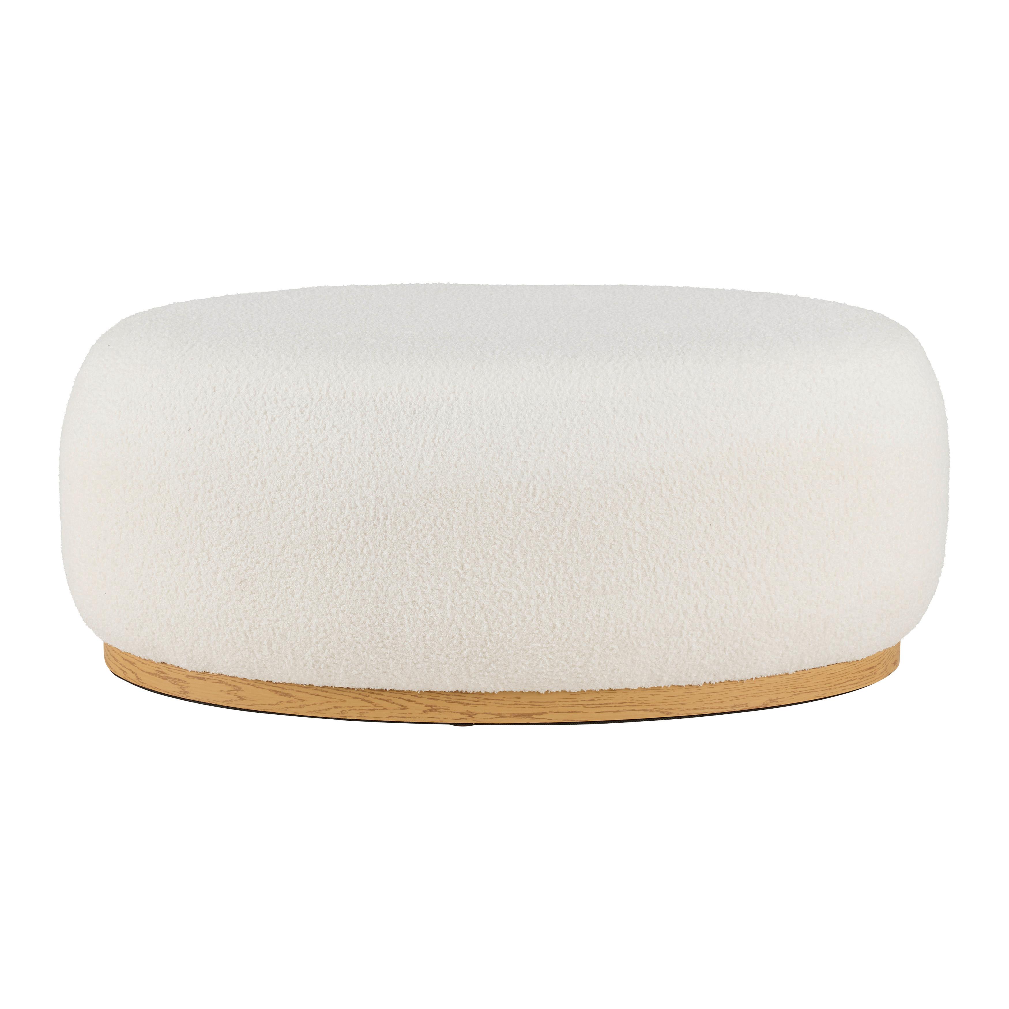 Taburet DARBY, bílá látka TEDDY, max. 120 kg - bílá, Lifestyle, dřevo/textil (88/35/54cm) - Mömax
