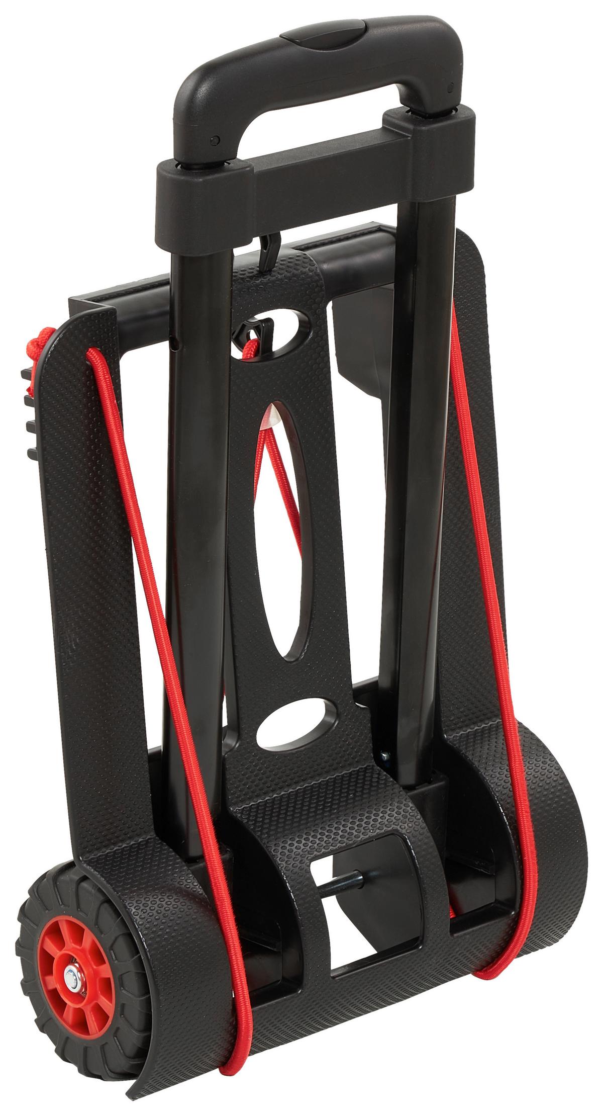 TRANSPORTROLLER Kunststoff, 50 kg belastbar - Hellrot/Schwarz, KONVENTIONELL, Kunststoff (34/24,5/93,5cm)