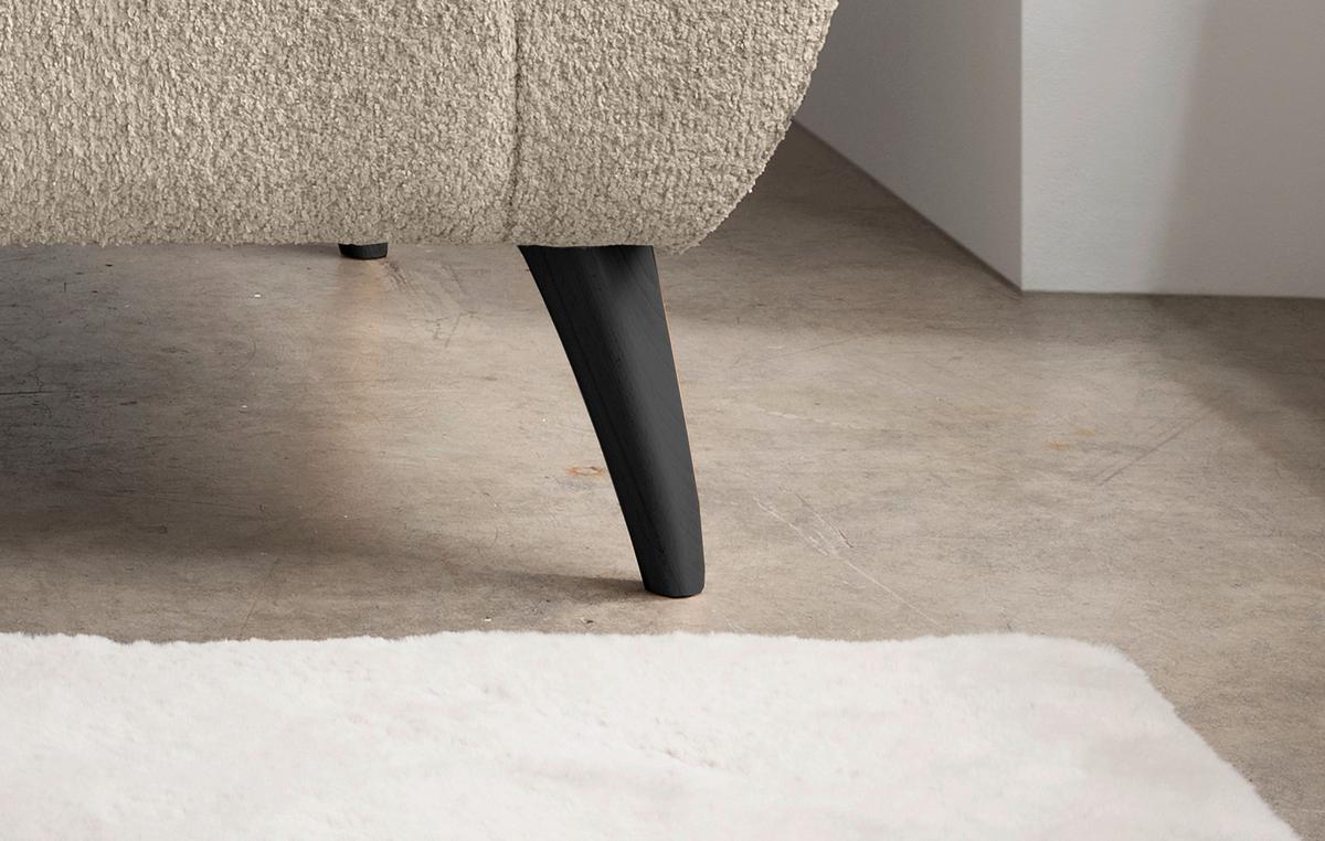 2-sitzer-sofa Colori Beige Rücken Echt - Beige/Schwarz, MODERN, Textil (172/83/88cm) - MID.YOU