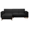 Ecksofa Bella Schwarz S: 257x174 cm - Wengefarben/Schwarz, Design, Textil (257/174cm) - Livetastic