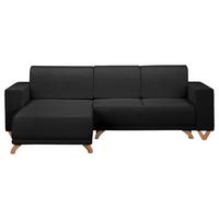 Ecksofa Bella Schwarz S: 257x174 cm - Wengefarben/Schwarz, Design, Textil (257/174cm) - Livetastic