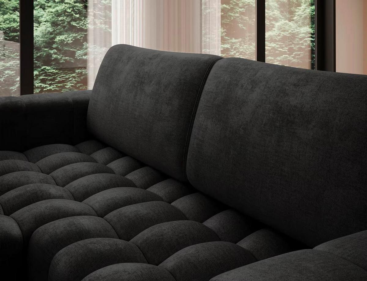 Ecksofa Bonett Anthrazit S: 175x250 Cm - Anthrazit/Schwarz, Design, Textil (175/250cm) - MID.YOU