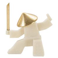 Skulptur Kunststoff/metall, Weiß/gold - Basics, Kunststoff/Metall (17/18.5/7.5cm)