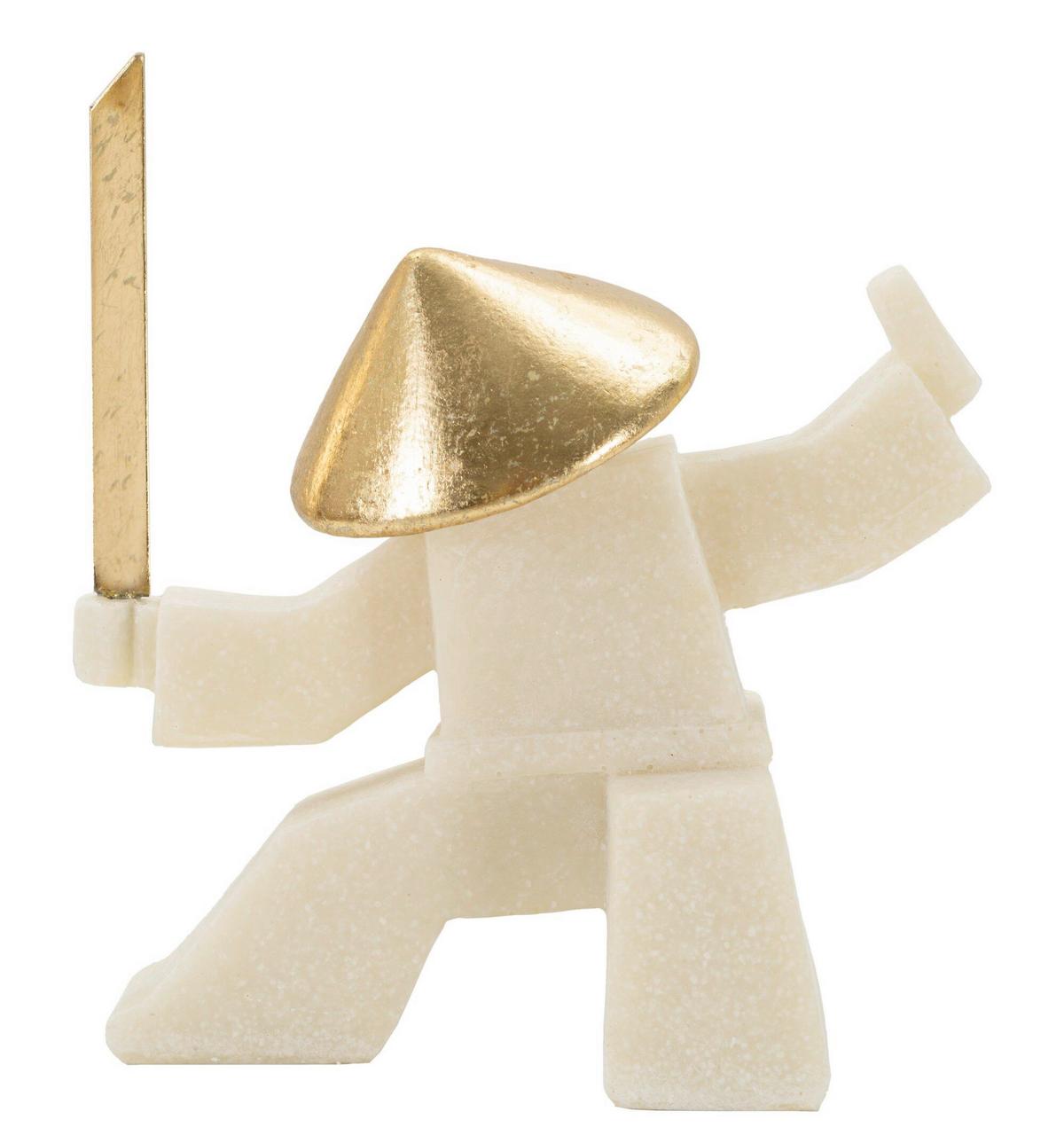 Skulptur Kunststoff/metall, Weiß/gold - Basics, Kunststoff/Metall (17/18.5/7.5cm)