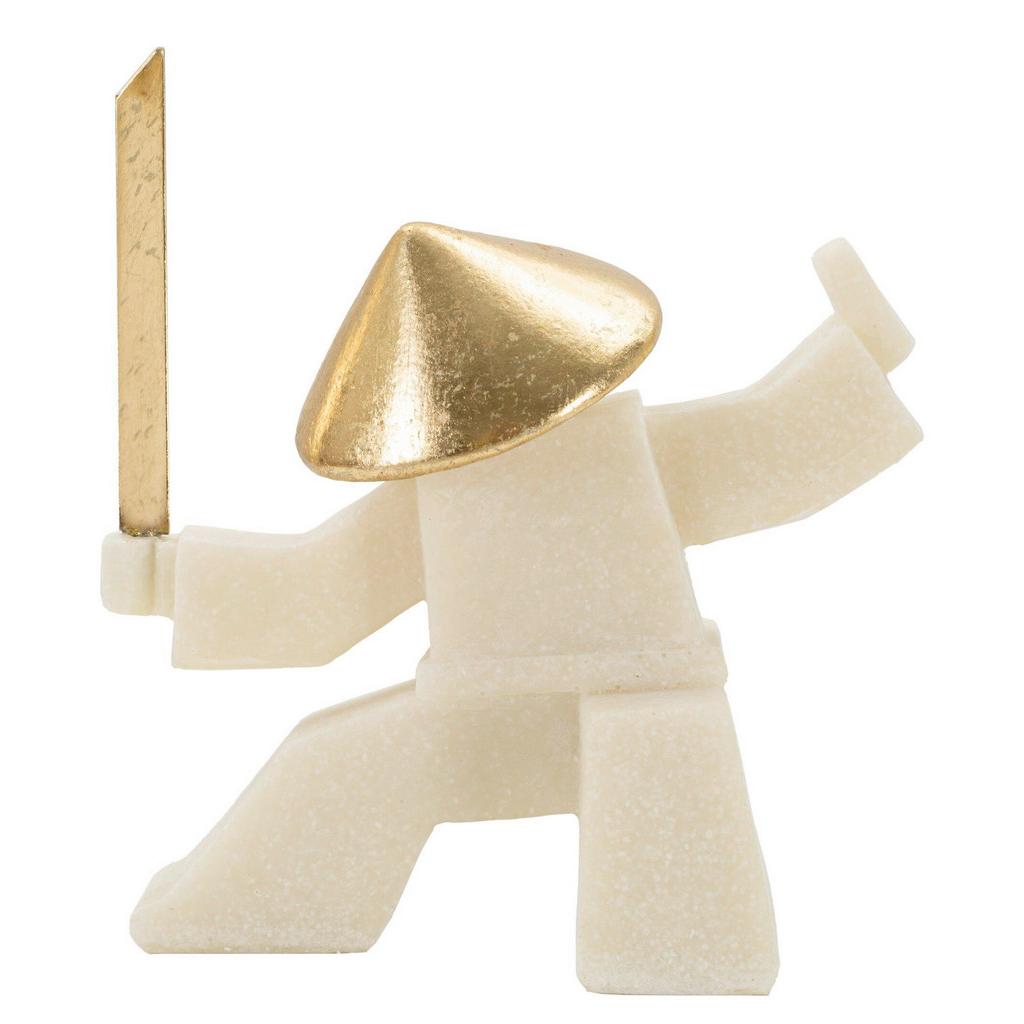 SKULPTUR Kunststoff/Metall, Weiß/Gold