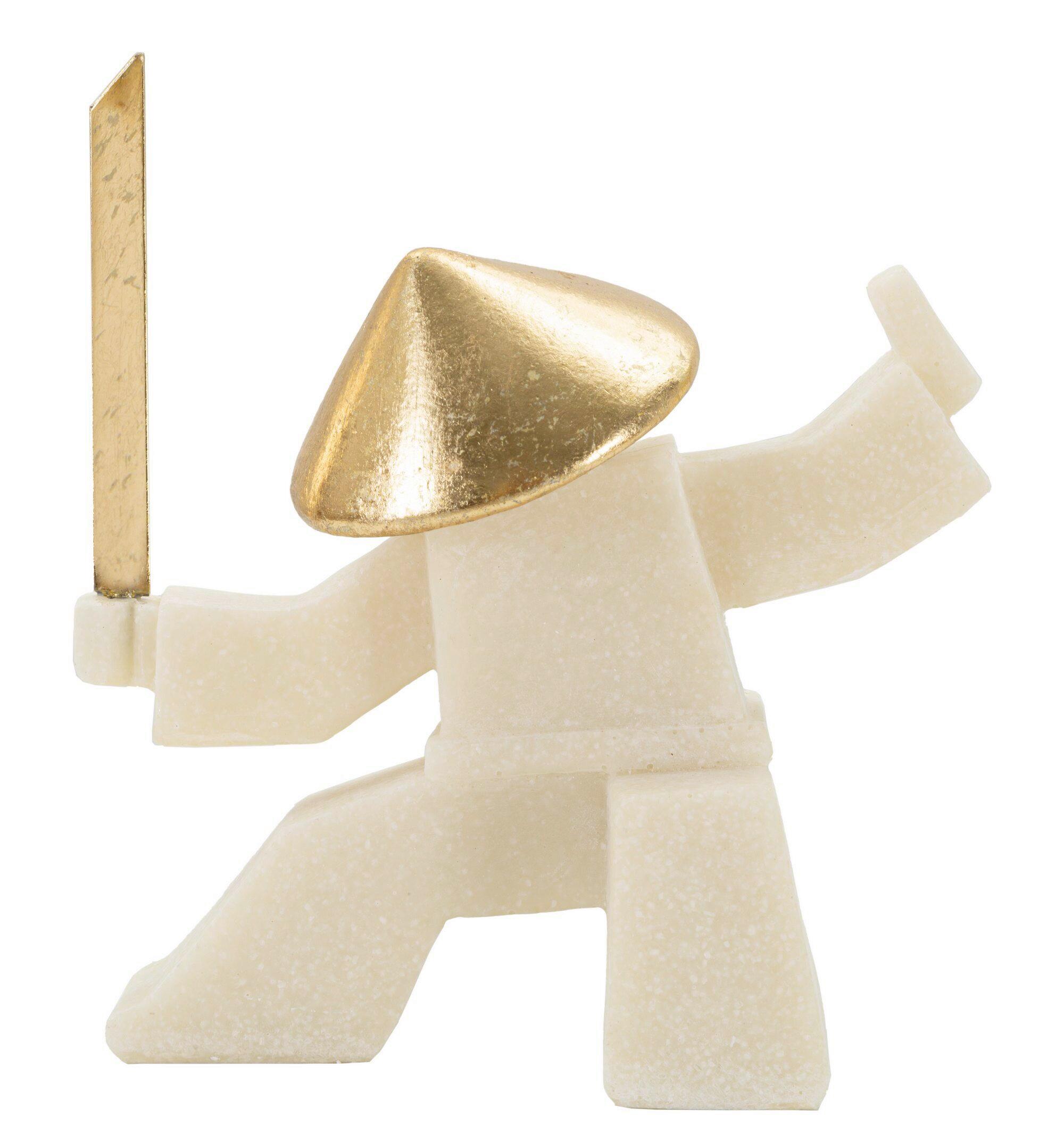 Skulptur Kunststoff/metall, Weiß/gold