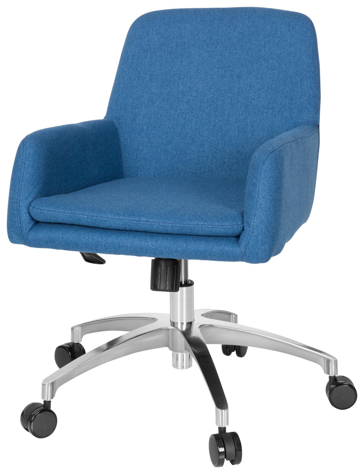 Bürostuhl Shake 400 Blau Bis 110 Kg - Blau/Silberfarben, Basics, Kunststoff/Textil (53/82/62cm) - MID.YOU