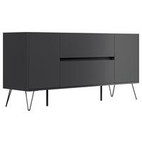 Sideboard Posseik Industrial Graphitfarben B: 155 cm - Schwarz/Graphitfarben, Design, Holzwerkstoff (155/75,8/42cm) - P & B